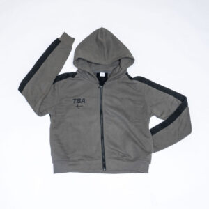 Gray Hooded Shirt with Zipper